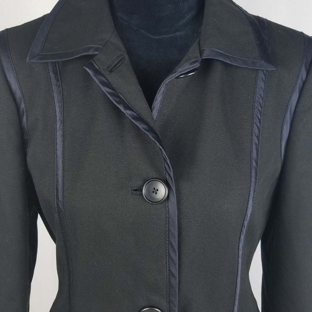 Banana republic M black trench coat peacoat jacket - Picture 3 of 7